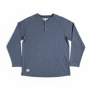 Kangol Light Blue Long Sleeve Henley Shirt Medium Coastal Gentleman Quiet Luxury